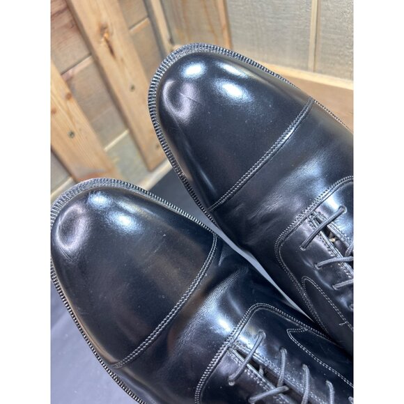 Johnston & Murphy Mens Black Leather Cap Toe Oxford Dress Shoes Size 13 D/B